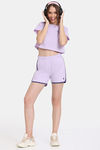Rosaline Crop Length Loungewear Top - Pastel Lilac — thumbnail 4